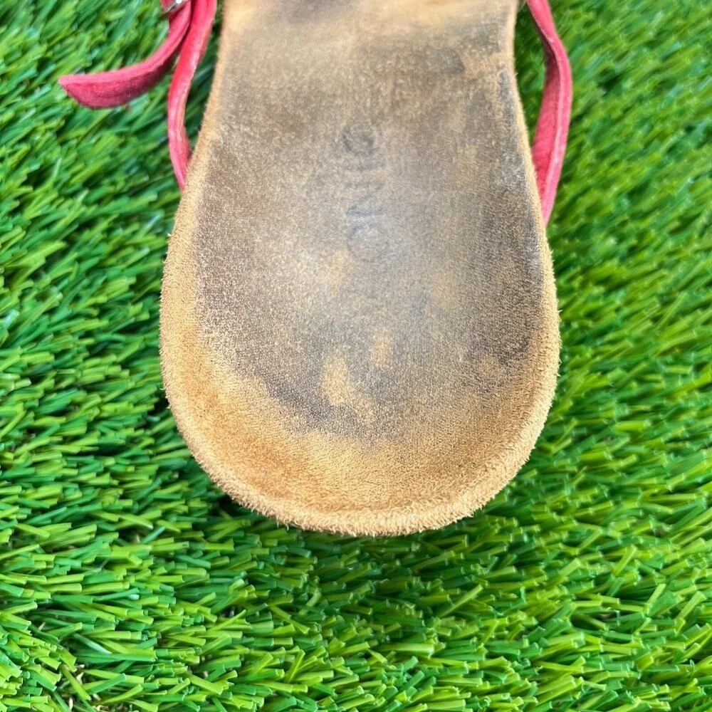 Vionic Orchid Womens Size 8.5 Red Brown Beach Casual Wedge Thong‎ Sandals